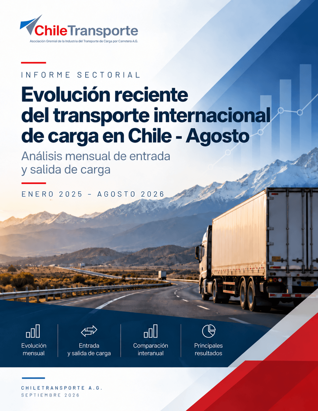Evolución reciente del transporte terrestre de carga en Chile - Agosto